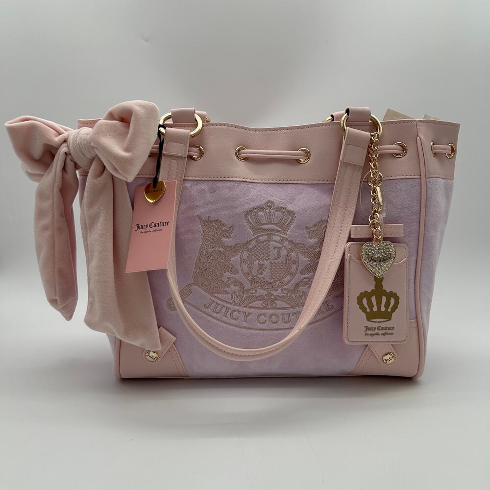 Juicy Couture Classic Scottie Dogs Tote Daydreamer In Lilac Mist/Pink Y2K NWT